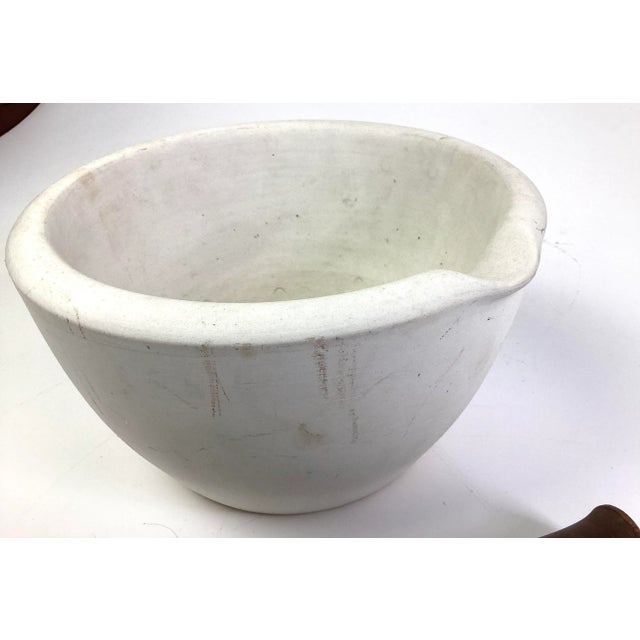 Victorian 1900s Antique Victorian Ceramic Mortar and Pestle For Sale - Image 3 of 6