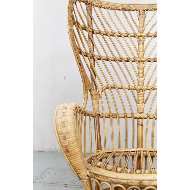 1950s Rattan Conte Biancamano Chair by Gio Ponti, 1950s For Sale - Image 5 of 11