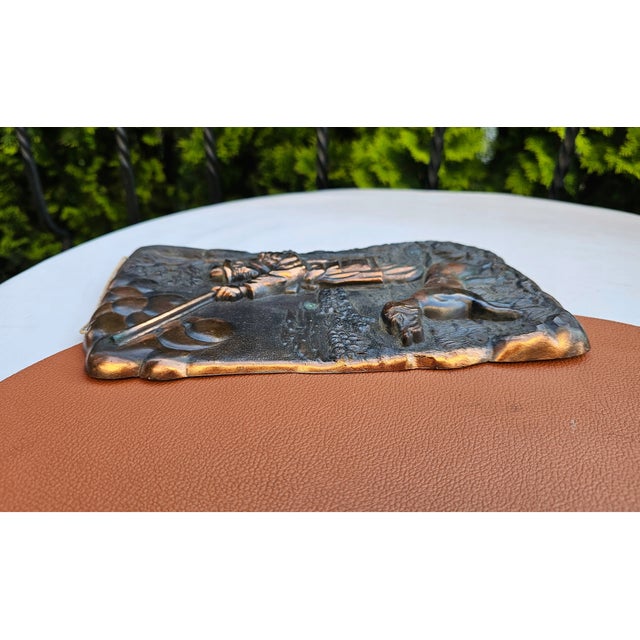 Painting, Copper Relief, Hunting, 1940s For Sale - Image 3 of 8