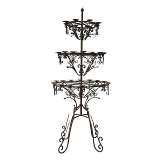 Tall Medieval Iron Candelabra For Sale