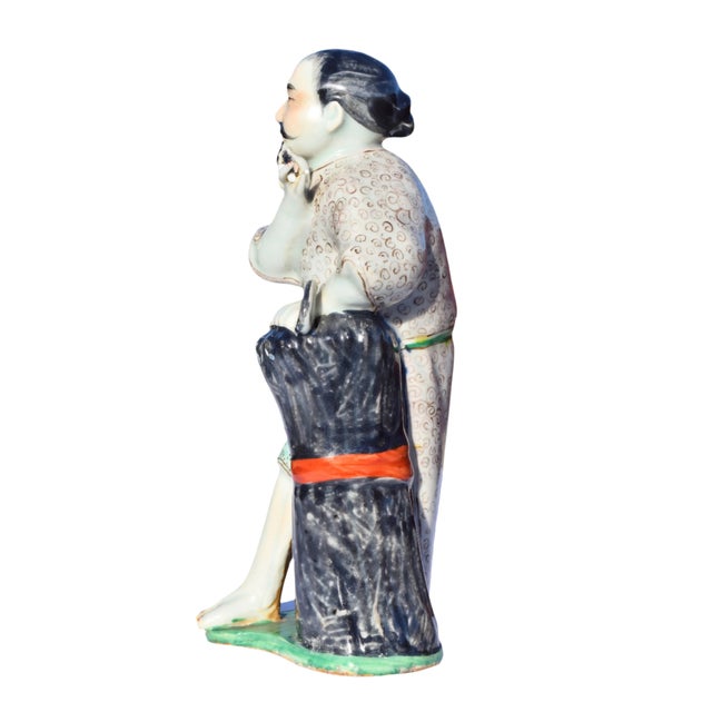 Pair of Chinese Scholar Porcelain Figurines For Sale - Image 10 of 15