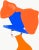 "Chapeau Blue Et Orange Bow" Contemporary Original Whimsical Fashion Figurative Print by Annie Naranian For Sale