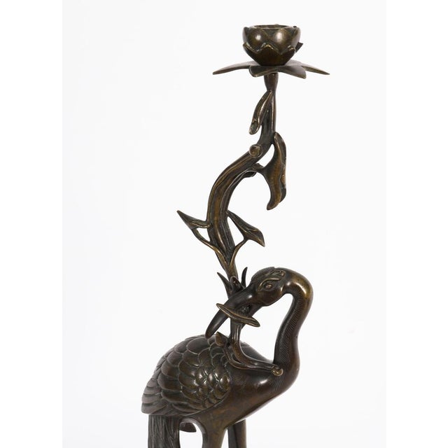 Antique Japanese Bronze Pricket Candlesticks, 19th Century, Set of 2 For Sale - Image 6 of 18