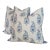 Katie Leede Mughal Garden Pillows With Blue Striped Backs- Pair For Sale