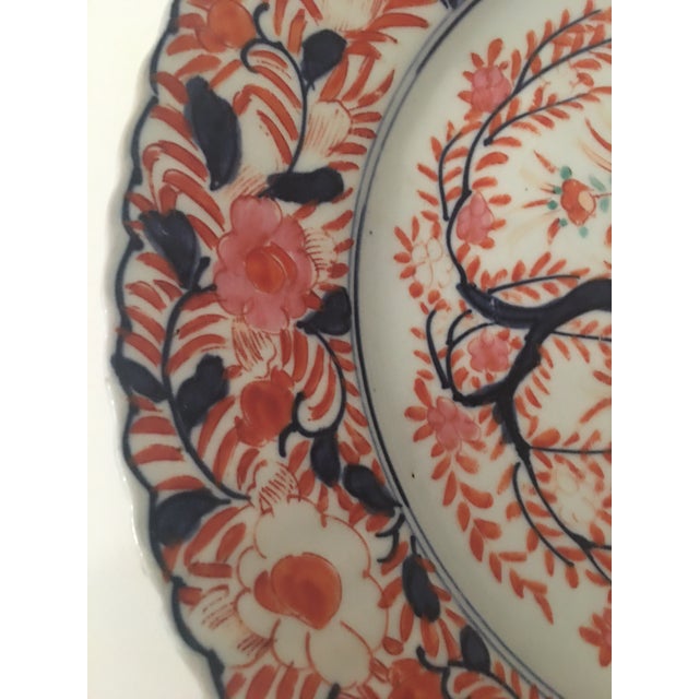 Imari Porcelain Antique 19 Th Century Japanese Imari Decorative Serving Platter With Rounded Handles For Sale - Image 4 of 10