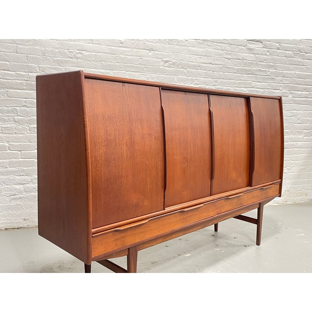 Wood Large Danish Mid Century Modern Teak Credenza / Sideboard, by e.w. Bach, C. 1960's For Sale - Image 7 of 14