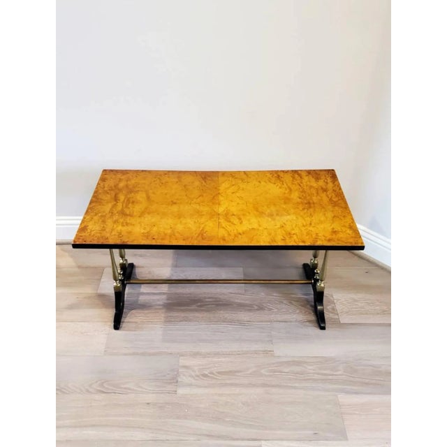 French Mid-Century Modern Burl Wood Coffee Table Maison Jansen For Sale - Image 11 of 11