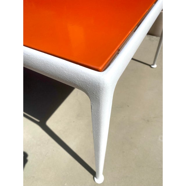 1966 Vintage White With Orange Top Richard Schultz Aluminum Dining
