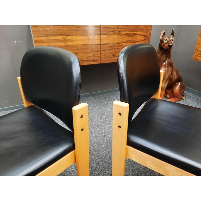 Mid-Century Beechwood and Leather Chairs from Wilde + Spieth, 1970s, Set of 4 For Sale - Image 12 of 15