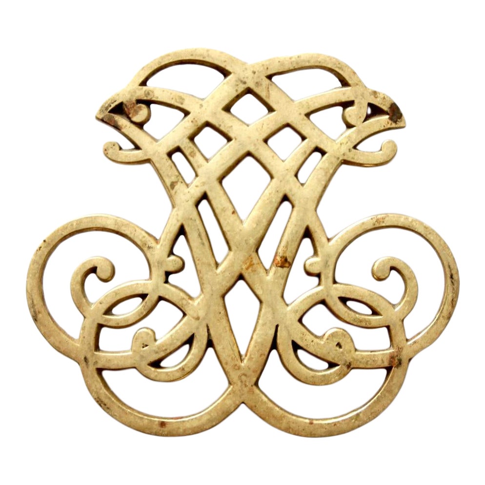 MidCentury Brass Thomas Jefferson Monticello Cipher Trivet Chairish