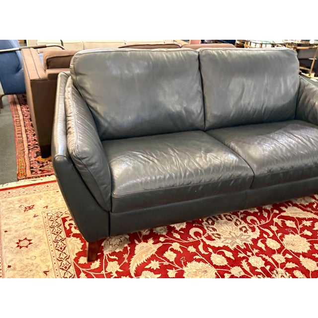 Natuzzi Editions Greccio Leather Sofa For Sale In San Francisco - Image 6 of 12