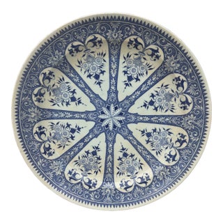 19th Century French Blue & White Faience Dessert Plate Sarreguemines For Sale