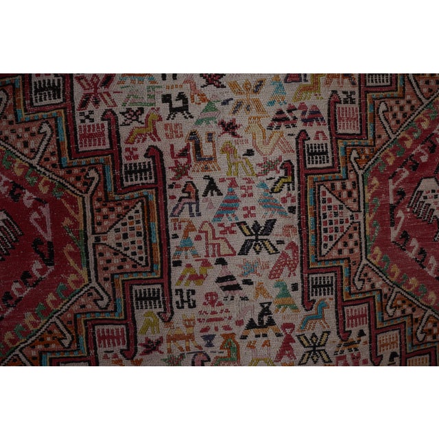 Soumac Kilim Pictorial Animals Rug 4'' X 6'4'' For Sale - Image 10 of 11