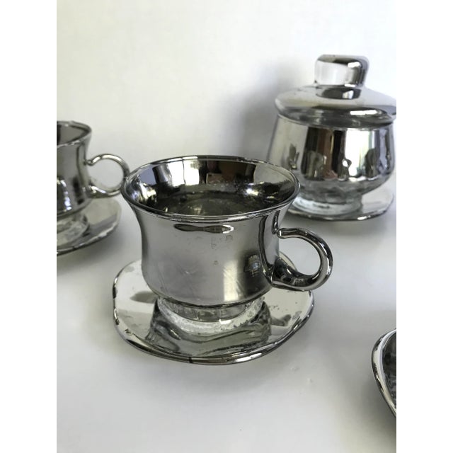 Art Deco Vintage Mercury Glass Tea/Coffee Set - Set of 12 For Sale - Image 3 of 8