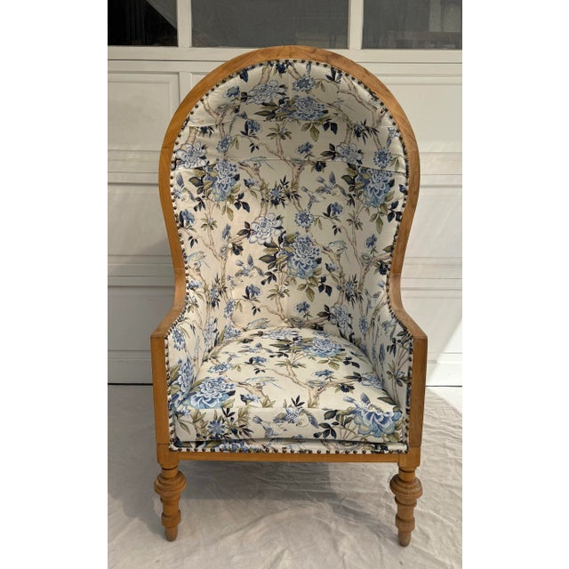 French Chinoiserie Balloon Porters Chair With Wood Cage Design For Sale In Los Angeles - Image 6 of 12