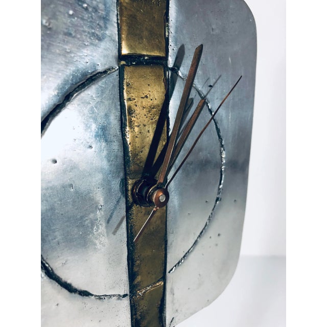 Metal 1990s David Marshall Signed Sculptural Clock For Sale - Image 7 of 11