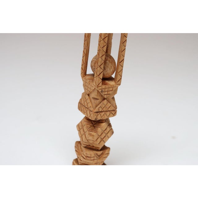 Vintage Folk Art Hand-Carved "Ball in Cage" Geometric Whimsy Sculpture For Sale - Image 11 of 18