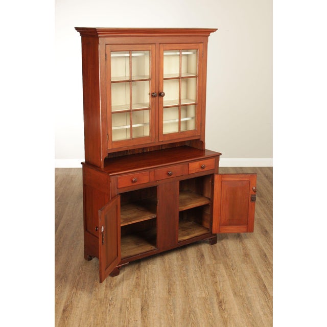 Antique American Cherry Dutch Cupboard Two Piece Hutch Cabinet For Sale In Philadelphia - Image 6 of 18