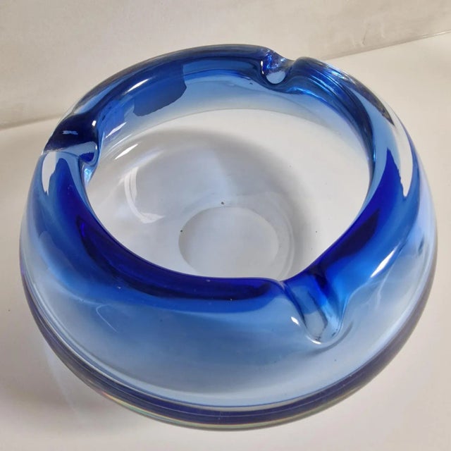 Vintage Blue Ashtray, 1960s, in Flawless conditions. Designed 1970 to 1979 This piece has an attribution mark, I am sure...