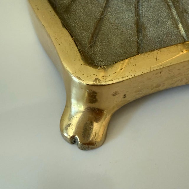 Metal Vintage Polished Brass Fireplace Tool Set For Sale - Image 7 of 8