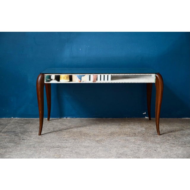 Bohemian Chic Art Deco Coffee Table with Beveled Mirror, 1940s For Sale - Image 13 of 18