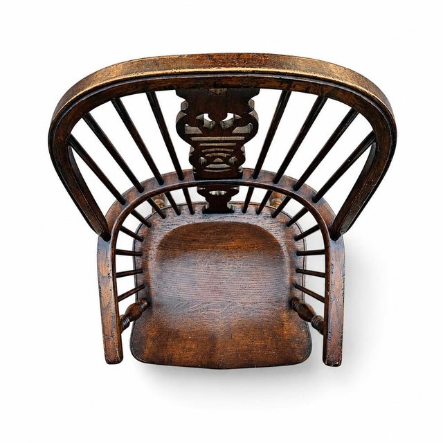 Vintage Oak Wheelback Windsor Armchairs, 1980s, Set of 9 For Sale - Image 13 of 18