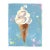 Soft Serve in a Waffle Cone - Fun Dessert Mixed Media Painting on Paper Original Artwork by Kellie Newsome For Sale