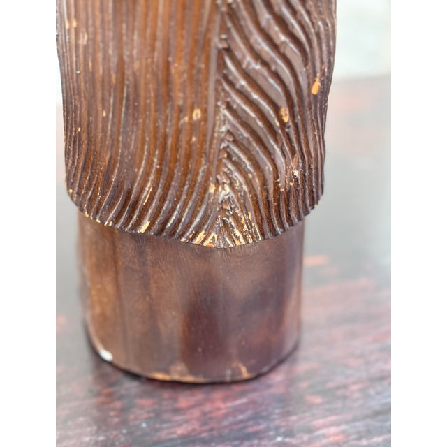 Mid 20th Century Large Hand-Carved Wood Horse Head Sculpture For Sale - Image 12 of 12