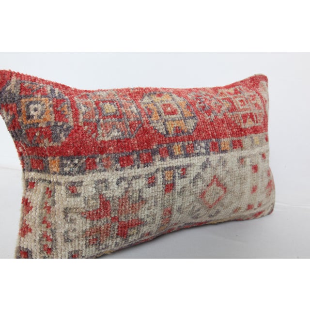 Red Handmade Tribal Rug Pillow Cover -12'' X 20'' For Sale - Image 8 of 11