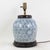 Chinese Blue and White Antique Porcelain Vase Lamp With Cobalt Scalloped Cloud Motif on Wood Base For Sale - Image 3 of 12