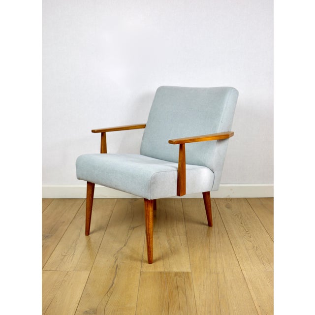 Vintage Armchair with Armrests Loft in Blue Sky, 1970s For Sale - Image 4 of 10