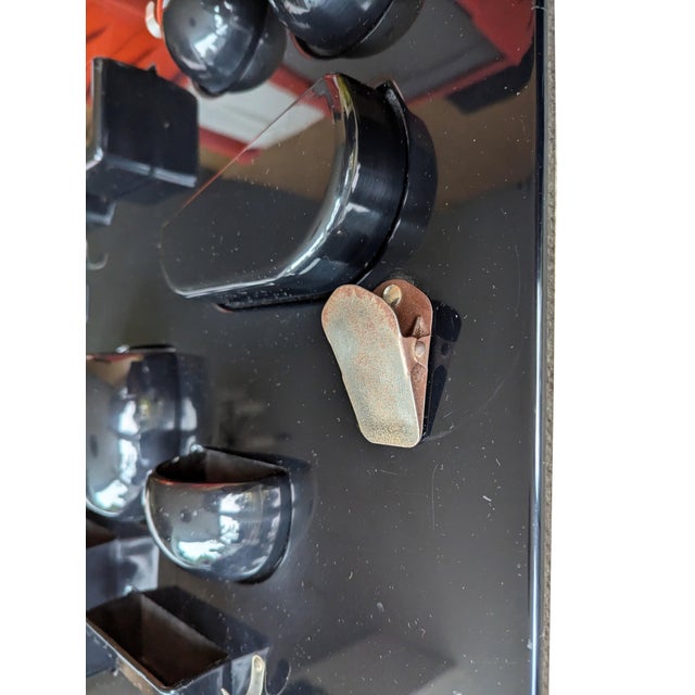 Metal Black Plastic & Metal 1970s Container Panel Utensilo by D. Maurer Becker for Design M, Early Production For Sale - Image 7 of 17