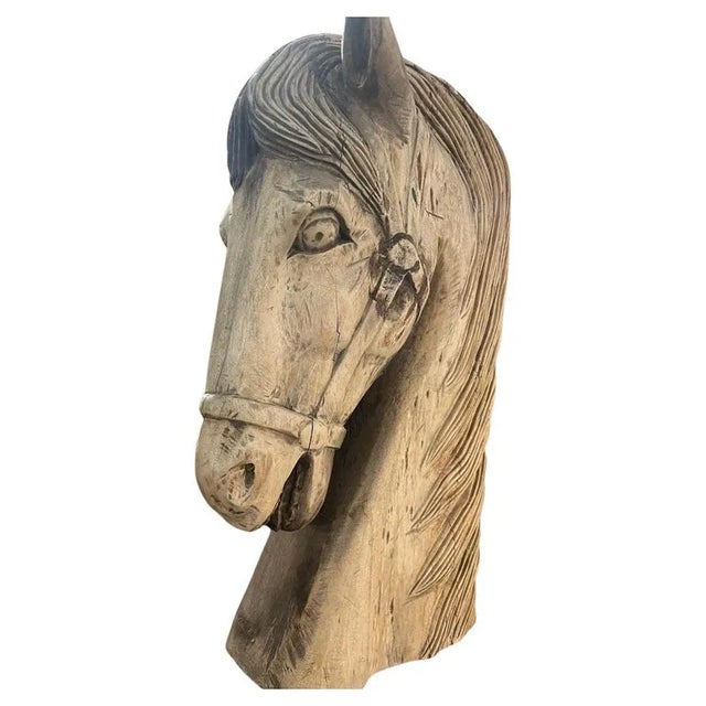 This hand carved horse head has a wonderful aged patina.This horse head was found in SantaFe but was carved in Mexico.