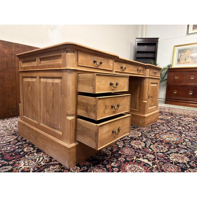 English Teak Wood Desk For Sale - Image 13 of 18