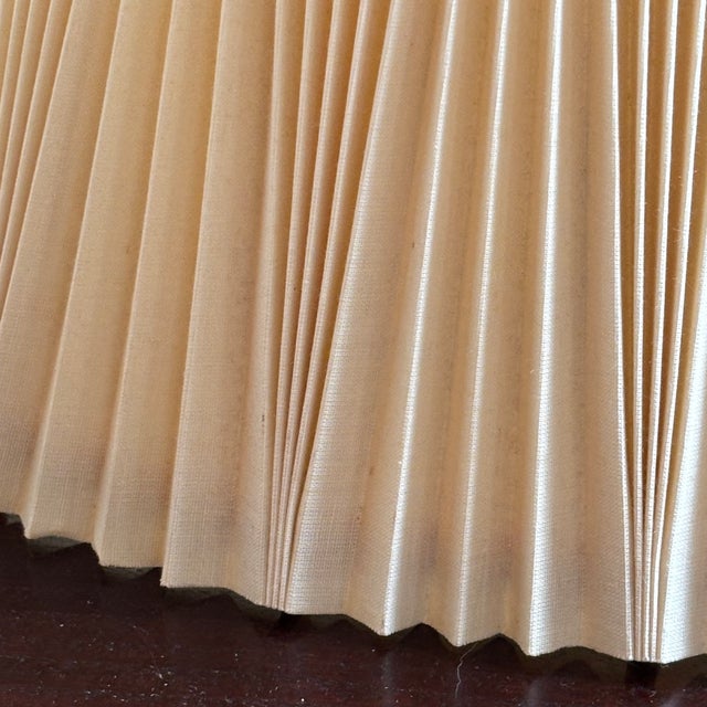 Metal Mid-20th Century Inverted Knife Pleated Lamp Shade For Sale - Image 7 of 12