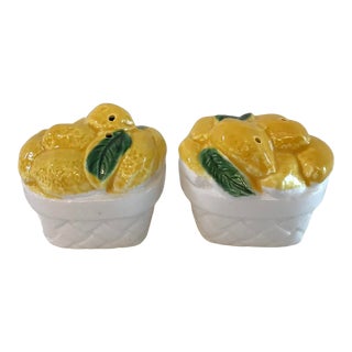 Vintage Basket of Lemons Salt and Pepper Shakers For Sale