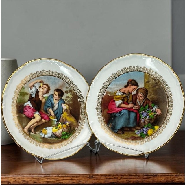 Pair of Antique Schumann Arzberg Cabinet Plates 7 1/4-Inch With Bavarian Countryside Scenes (Ca. 1924) For Sale - Image 18 of 18