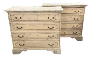 Pair of Antique Italian Weathered Pine Chests