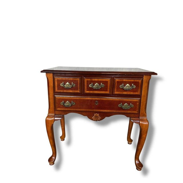 Vintage Queen Anne Cabinet with Brass Handles For Sale - Image 4 of 8