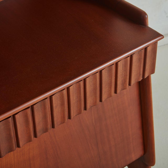 Brown Rare + Sculptural Mid Century Italian Cabinet With Desk For Sale - Image 8 of 10