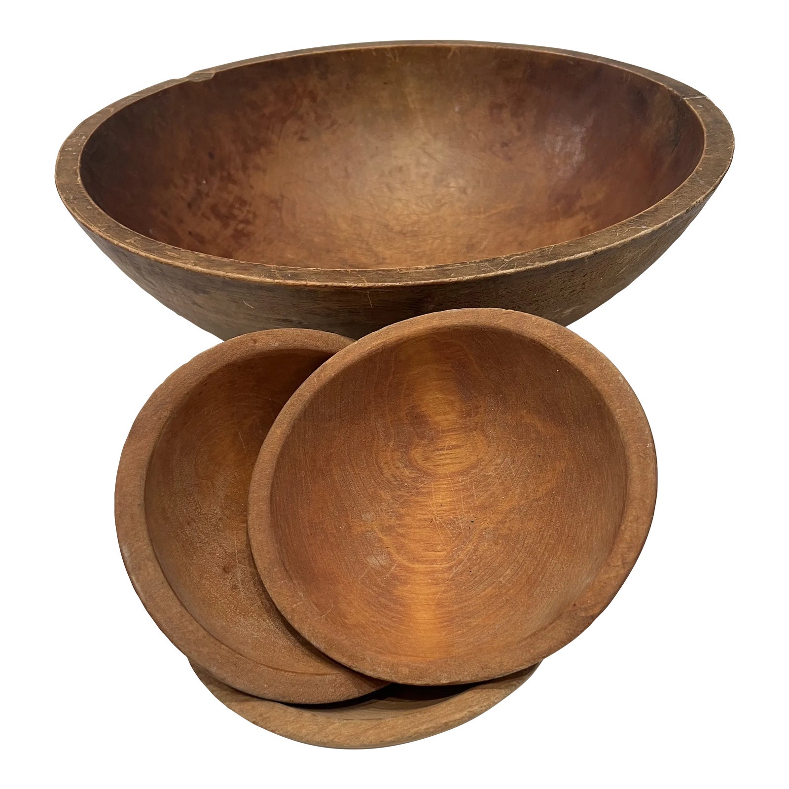 Vintage 1940s Parrish / Munising HandTurned Wood Salad Bowl Set 4 Pieces Chairish