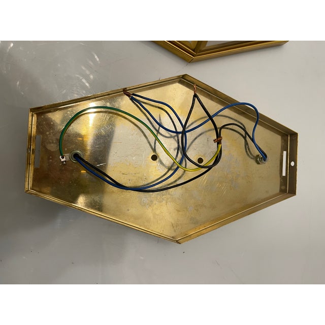 1970s Brass Glass Sconces, 1970s, Set of 2 For Sale - Image 5 of 9
