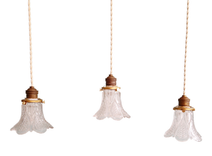 Art Deco Pendant Lights in Clear Glass, 1930s, Set of 3