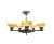 Art Deco Brass and Alabaster Pendant Chandelier, 1930s For Sale - Image 3 of 12