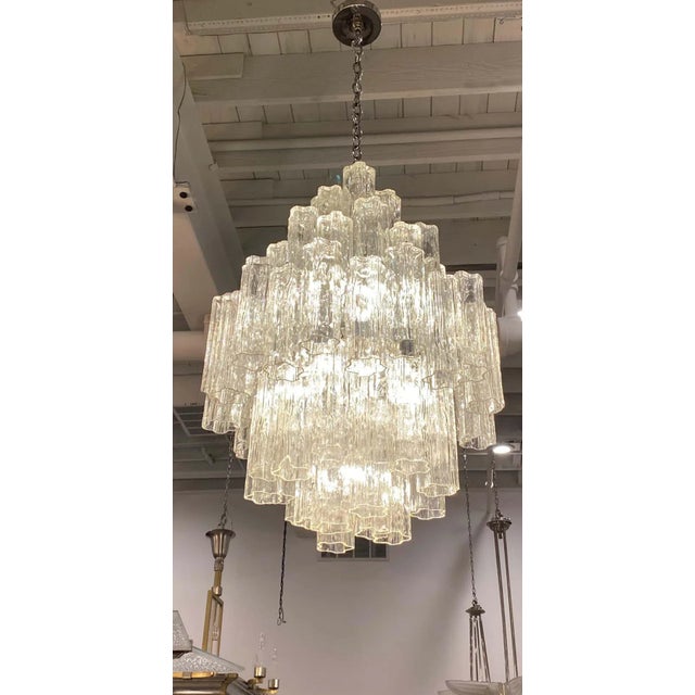 1960s Italian Mid-Century Modern Round Tiered Tronchi Chandelier For Sale - Image 5 of 8