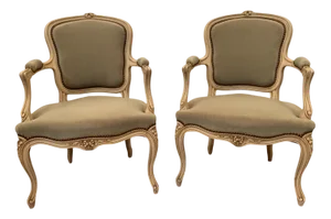 Louis XV Style Cabriolets in Patinated Beech, Set of 2