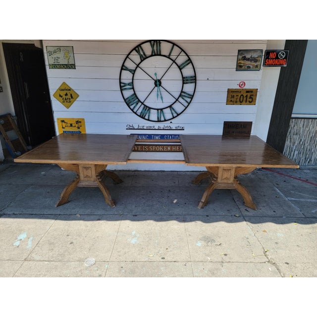 Modern Long Oak Wood Dining Table. For Sale - Image 12 of 18