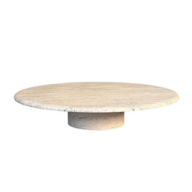 Large Round Travertine Coffee Table from Up & Up, Italy, 1970s For Sale - Image 14 of 14
