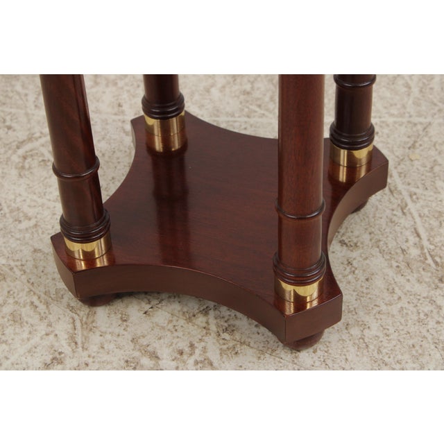 Baker Furniture Company Baker Mahogany Round Plant Lamp Stand For Sale - Image 4 of 13