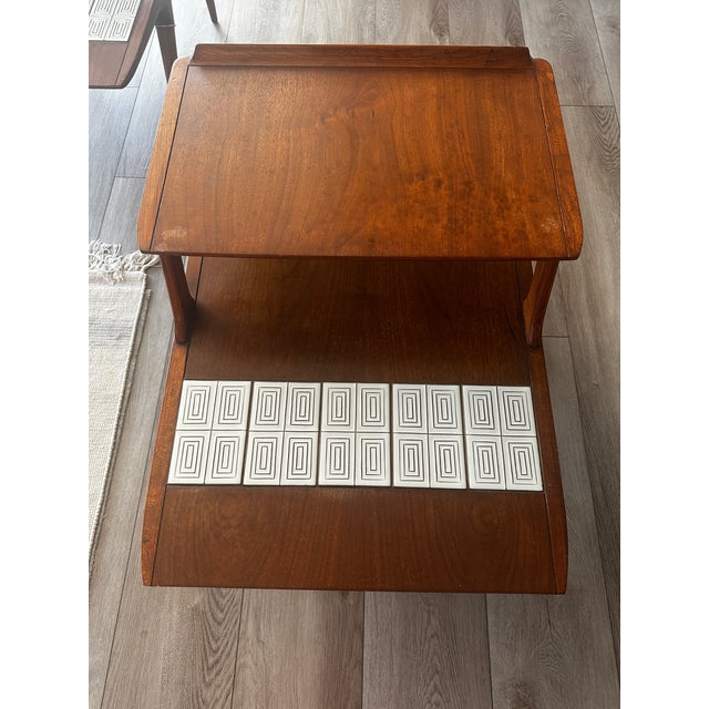 1960s Lane Furniture Cosmopolitan Walnut End Table Set For Sale - Image 9 of 15